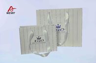 White Silk Ribbon Cute Paper Bags Hot Stamping Finish CMYK Surface Embossed Logo